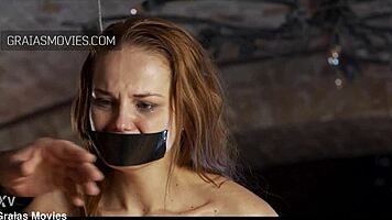 i can't believe her hands are tied during brutal caning