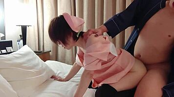 Hey, freaky nurse, gonna slide my bare cock into your soaked pussy while you ride my face?