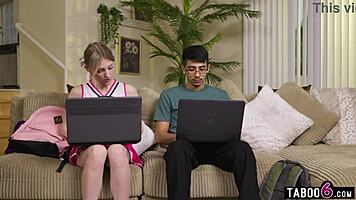 shy virgin guy finally bangs popular cheerleader melody marks