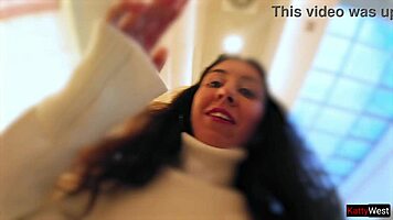 Teen pees in jeans at the shopping mall