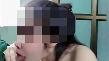 young asian student overwhelmed by first blowjob in homemade video