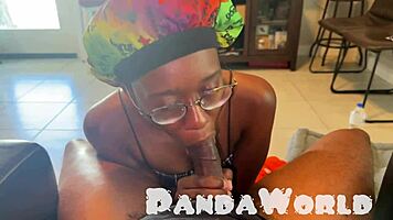 ghetto bonnet ebony whore worships my bbc with submissive blowjob