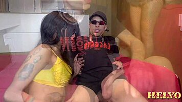 I was so horney when the tatooed Brasilian teen came to colect that debt, and I payed by eatin her big pussy bareback!