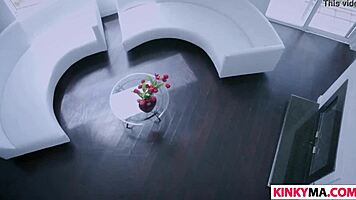 Stretching Out Sultry Stepmother Vanessa CAGE in Wild 3some Action!