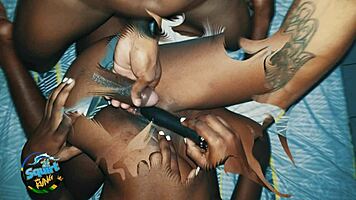 Threesome with two best friends on new year's eve