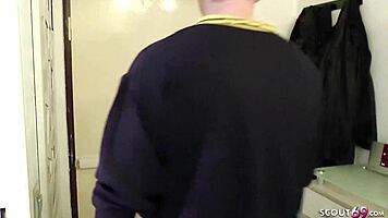 Mailman Catches German Teen 18+ Tight Tini for a Quick Bang
