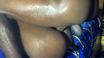 Hardcore rough fucking ebony teen with big cock in homemade scene