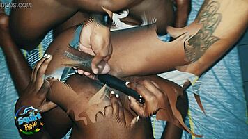 Threesome with two best friends on new year's eve