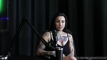 Lexi mallet and bia hot share intimate podcast moments with tattoos, cosplay, and outdoor fun.