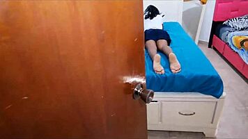 Forbidden Passion: 18-Year-Old Latina Stepsister Student and Housewife