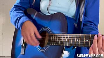 Teen stepsibs swap and fuck in raunchy orgy 😈