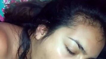 latina couple blowjob big cock while watching series petite tits