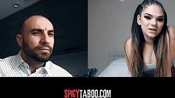 Horny Stepdaughter's Naughty Video Call with Stepdad