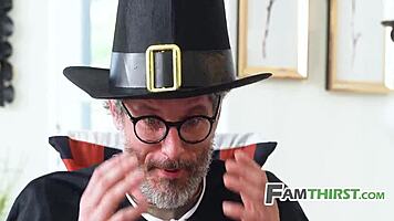 Ziua Recunoștinței devine sălbatică cu squirting familial în fest tabuu 4some