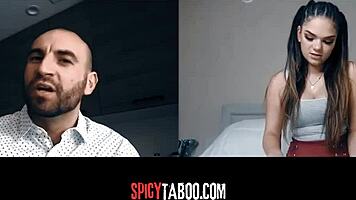 Horny Stepdaughter's Naughty Video Call with Stepdad