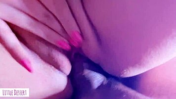 Watch this teen's shaved pussy get a big cock cumshot?