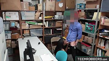 Man, this sexy ebony teen got drilled doggystyle for stealing