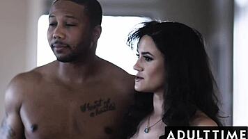 Pregnant Laney Grey Slammed with Massive Interracial Creampie