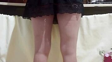 employee flashing at work with hot ass