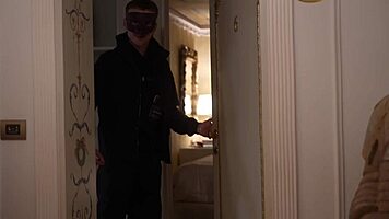 A Strange Masked Guy Lured into Cozy Room for Action