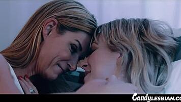lesbian step sisters masturbate while listening to their step mom fucking