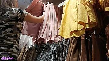 Letty Black Caught Giving Blowjob in Public Dressing Room