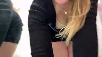 Picking up an 18-year-old stranger on the street who agrees to rough fuck for money with blowjob and cowgirl