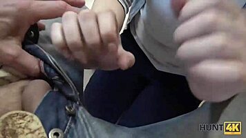 feeling the thrill as stranger promises cash for passionate sex with petite teen wife in public bar