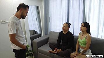 How does my wife pay rent with sex while her cuck husband watches?