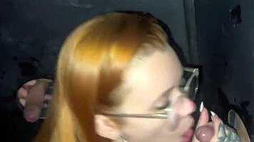 Me and Redhead Friend Suck at Glory Hole Swing Club