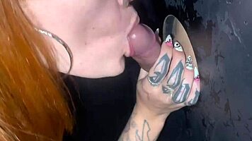 Me and Redhead Friend Suck at Glory Hole Swing Club
