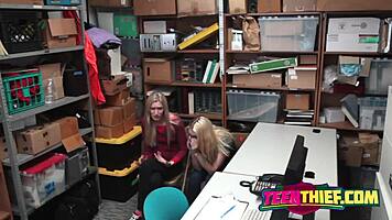 Tattooed teen pounded on desk! Feel that cock deep inside?