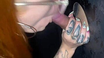 Me and Redhead Friend Suck at Glory Hole Swing Club