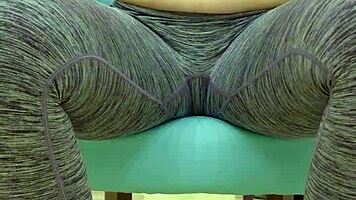 Teen babe, tease your sugar daddy in tight leggings now!