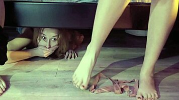 Shares bed with stepmom while stepsister sneaks under! 😳