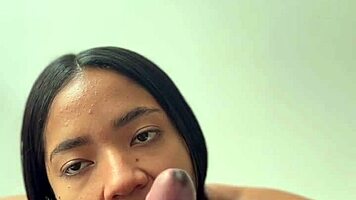 Teen gives POV blowjob to stepdad's BBC