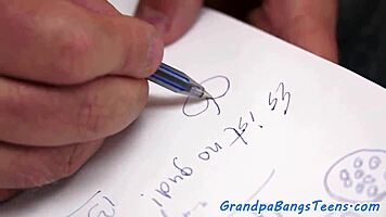 teen babe enjoys riding grandpa's cock 😏