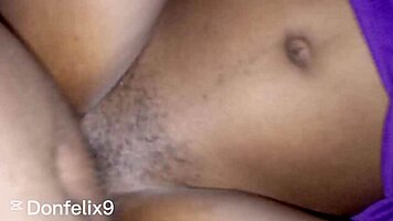 Petite black teen gets hard quickie fuck