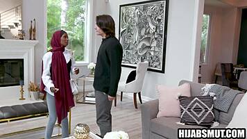 Ebony Muslim teen 18+ loses virginity to American guy in hardcore