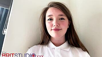 Wow! British Teen Sucks Cock In Polo Shirt!