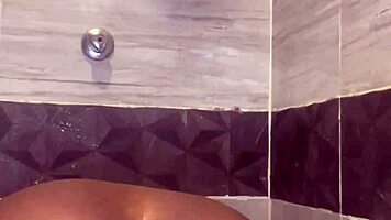 No hot water, but the girl received a refreshing shower