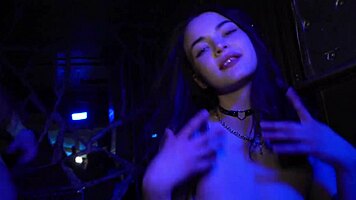 Cute Teen Taya Tutsi Strips Naked to Dance at Public Disco