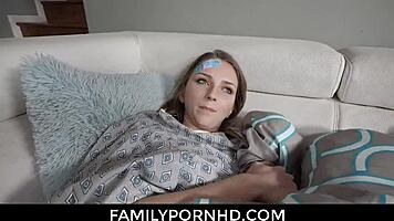 Stepsis squirts on brother's huge cock in nature