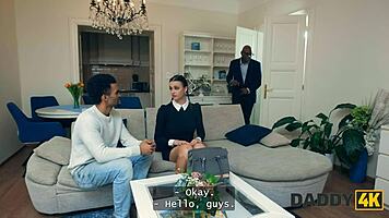 slutty wednesday cheats on her boyfriend, taking a big black cock from an older guy.