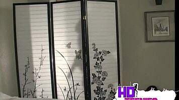 Sweet brunette babe shows cameltoe in tight bikini while masturbating