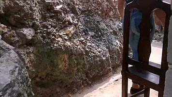 Colombian Latina's Clothes Ripped for Rough Outdoor Ass Fucking