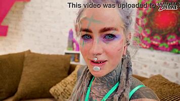 Dreadlocks hippie pornstar gives sloppy blowjob and anal ride on big cock in doggystyle with sneakers 😈