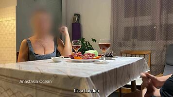 Husband Jerks Off Hidden Under Table While Talking to Step Mom