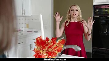 thanksgiving turns wild with aften opal and alix lynx in family fuck