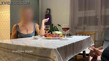 Husband Jerks Off Hidden Under Table While Talking to Step Mom